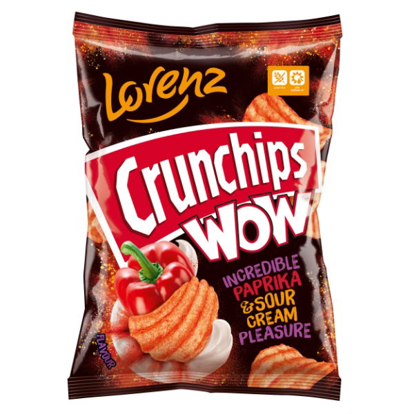 12x80g Lorenz Crunchips Paprika & Sour Cream