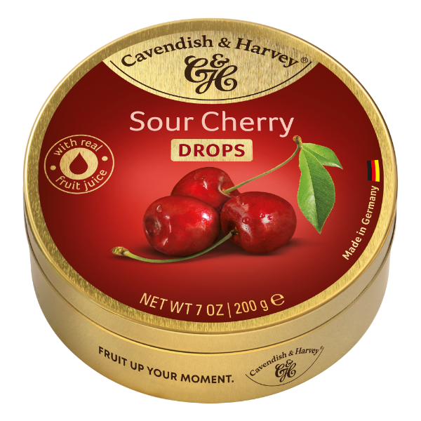 9x200g Cavendish & Harvey Sour Cherry Drops