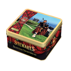 6x125g Stewart's Tartan - Loch Ness Piper Shortbread Tin
