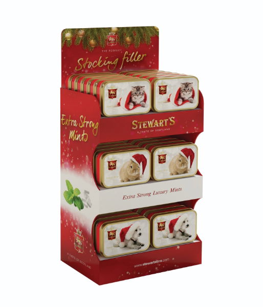 Stewarts Xmas MINTS Cardboard Stand - EMPTY