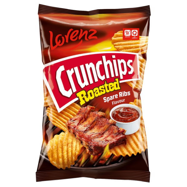 10x120g Lorenz Crunchips X-Cut Roasted Spare Rib
