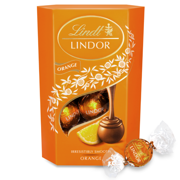 8x200g Lindt Lindor Milk Orange Cornet