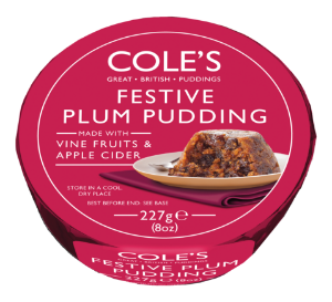 12x227g Cole's Festive Plum Pudding