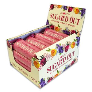 16x50g Ma Baker Sugar'd Out Flapjack Bar - Raspberry