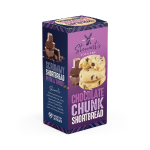 8x160g Stewart's Signature Range Chocolate Chunk Shortbread