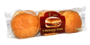 8x6Pack The Deli Plain Burger Buns 