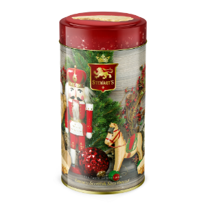 6x150g Stewart's Xmas - Antique Christmas Shortbread Tin Tube