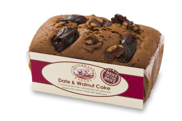 6x400g Riverbank Bakery Date & Walnut Cake - Egg & Dairy Free 