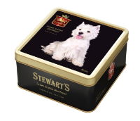 6x125g Stewart's Black - Westie Shortbread Tin