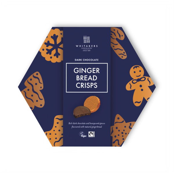 8X 165g Whitakers Dark Gingerbread Honeycomb Crisps