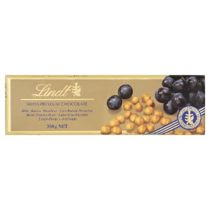 10x300g Lindt Gold Milk Raisin Hazelnut BAR 